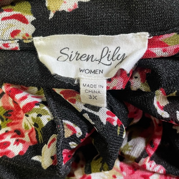 Siren Lily Black Floral Sleeveless Blouse SZ - 3X - Picture 4 of 5